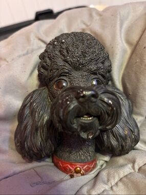 Boss Black Poodle Head Hook with Red Collar Accent